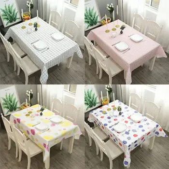137*90 cm di Plastica PVC Rettangolare Griglia Stampata Tovaglia Impermeabile Antiolio Cucina Tavolo Da Pranzo Copertura Zerbino Panno Olio Antivegetativa 1