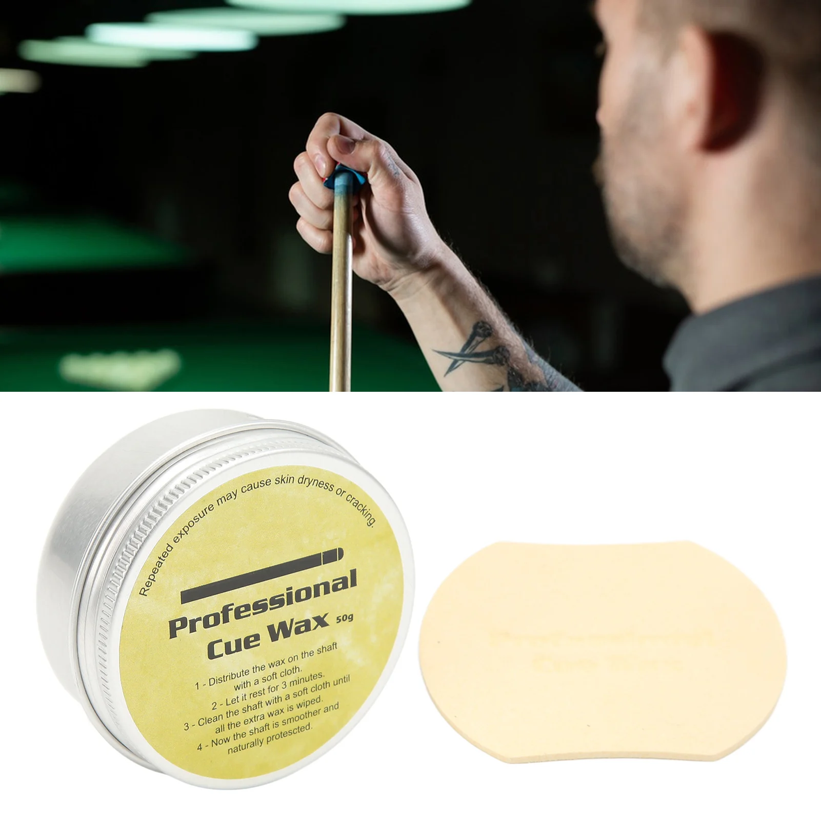 Pool Shaft Wax Stick Silky With Polishing Sheet For Wooden Shafts Pool Shaft Wax