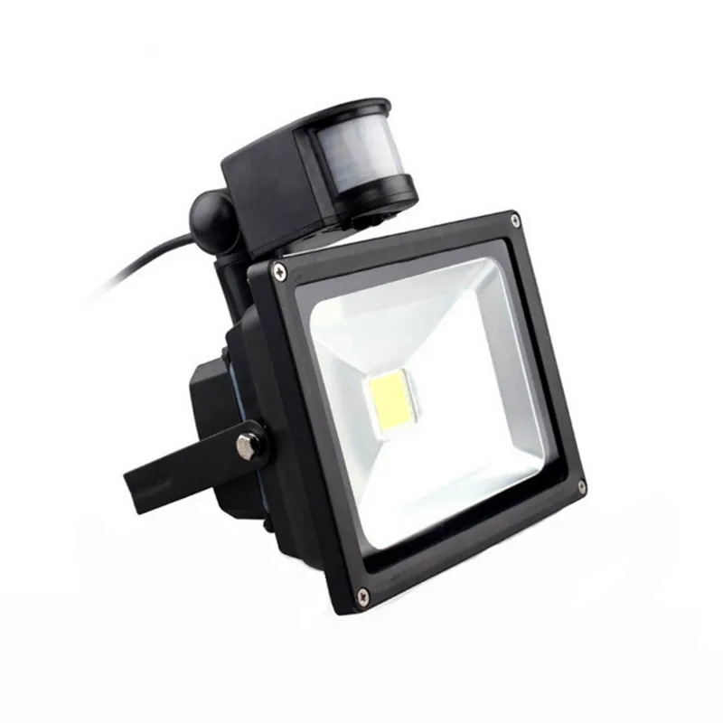 LED 투광등 10W 20W 30W 50W PIR 적외선 모션 센서 220V 야외 방수 보안등 (조경 조명용)