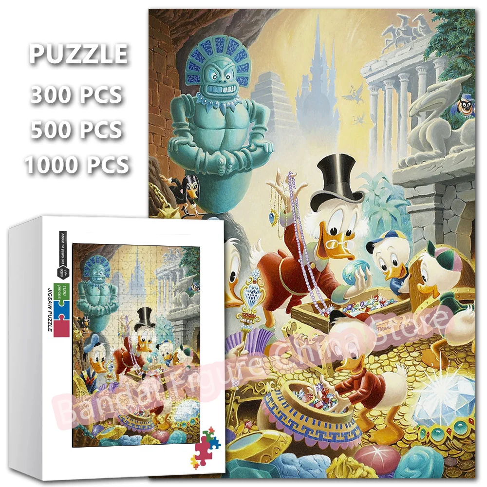 

Scrooge Mcduck Puzzle Disney Cartoon Donald Duck Treasure Hunt Adventure Anime Jigsaw Puzzles for Kids Games Stress Relief Toy