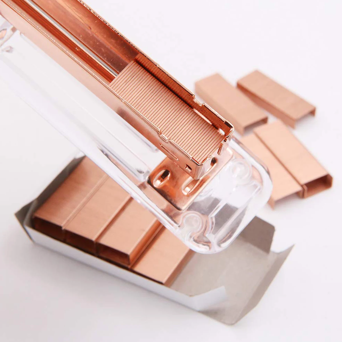 1000개의 스테이플이 포함된 스테이플러 세트, 고급 로즈 골드 사무용품 및 책상 액세서리 세트