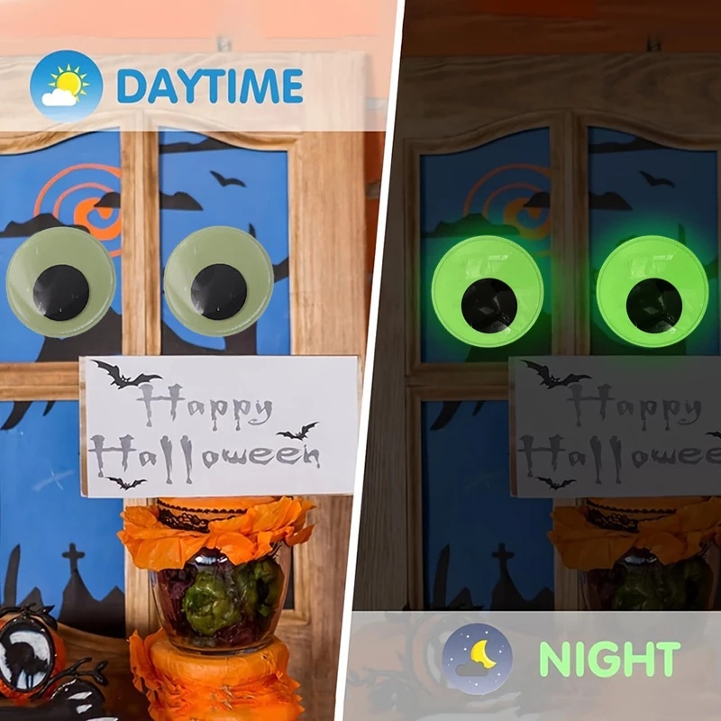 Glow In The Dark Googly Eyes Movable Self-adhesive Eyes Large Plastic Sticker Diy Halloween Christmas Party Decoration