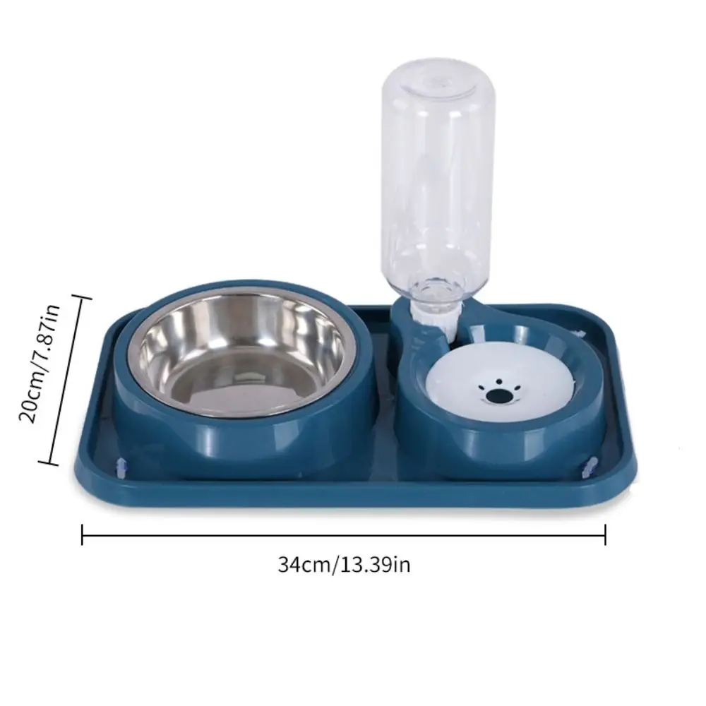 Stainless Steel Automatic Pet Cat Feeder Anti-flip Stable Cat Food Water Bowl Multifunctional Protect Cervical Spine