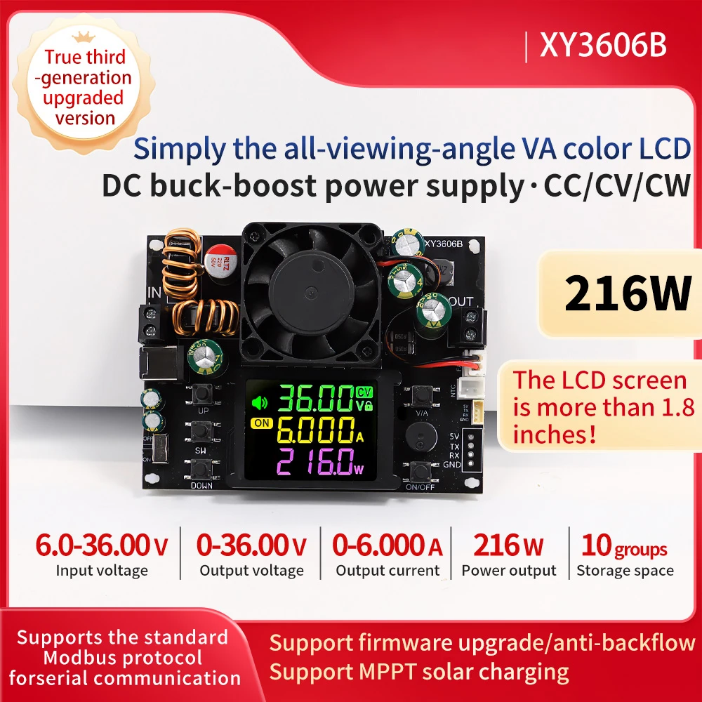 XY3606B 216 W CNC DC Einstellbarer Spannungsregler Netzteil Buck-Boost Konverter Konstantspannung/Strom Aufwärts-/Abwärtsmodul – Detail 1