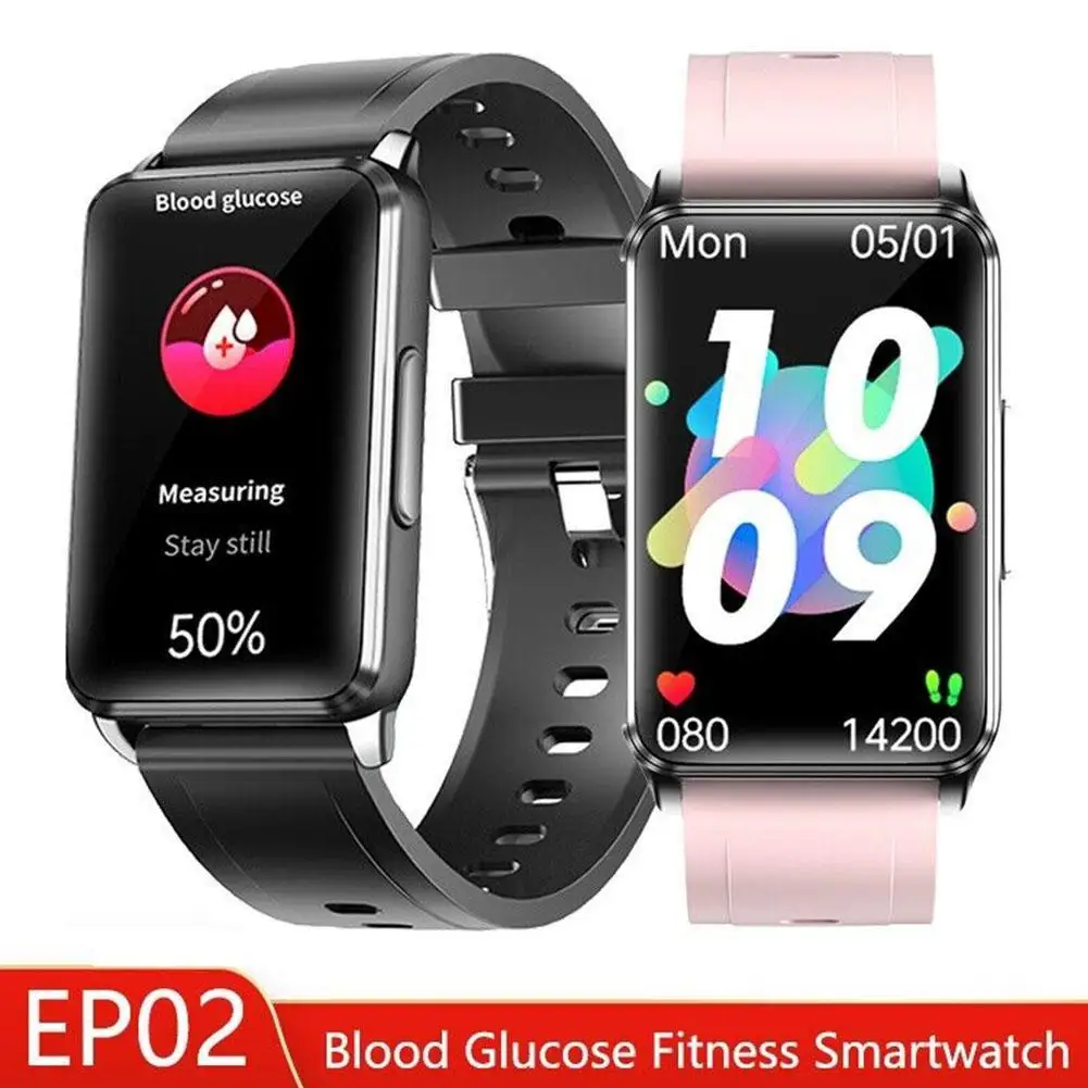 EP02 Blood Glucose Smart Watch ECG Blood Sugar Mmol Pressure Oxygen