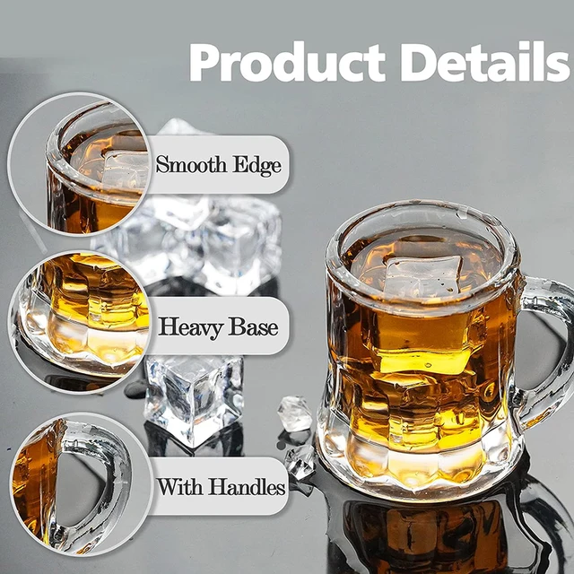 Plastic Beer Mug 1oz, 6PCS Mini Beer Mug Shot Glasses,Small Plastic Shot  Cups for Party Drink,Beer,Whiskey,Tequila,Vodka - AliExpress