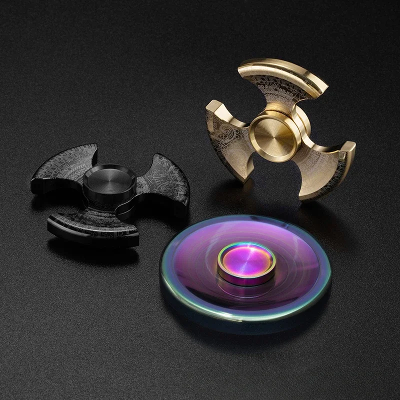 Stainless Steel EDC Fidget Spinner Luminous Stress Relief Toy Spinning Top Tip Antistresse Gyroscope Decompression Children Girl