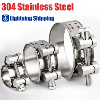 Powerful Clamp 304 Stainless Steel Hose Air Water Pipes Exhaust Fuel Clip Motorcycle Muffler Clamps Durable Sealing Welding Tool
