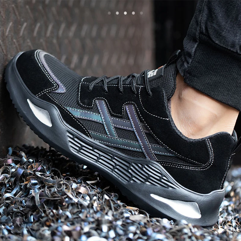 Waliantile Indestructible Safety Shoes Men Anti-smashing Steel Toe Work Boots Sneakers Male Puncture Proof Industry Safety Shoes safety shoes men shoes