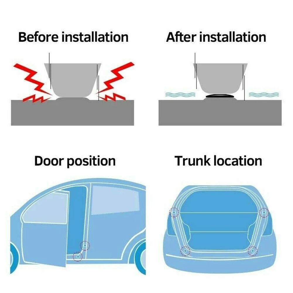 Universal 16Pcs Plastic Car Door Shock Absorber Cushion Gasket Soundproof Patch Sticker For Door Panel Clip Damping car pedal extenders