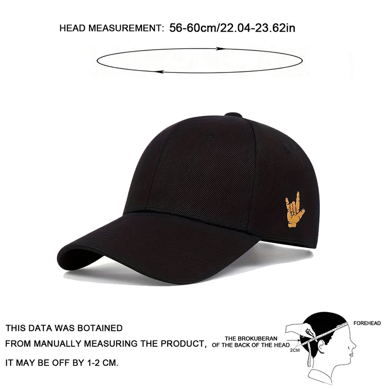 Unisex Seite Finger Stickerei Baseball Caps Frühling Und Herbst Im Freien Einstellbare Casual Hüte Sonnenschutz Hut Sport Kappe – Detail 8