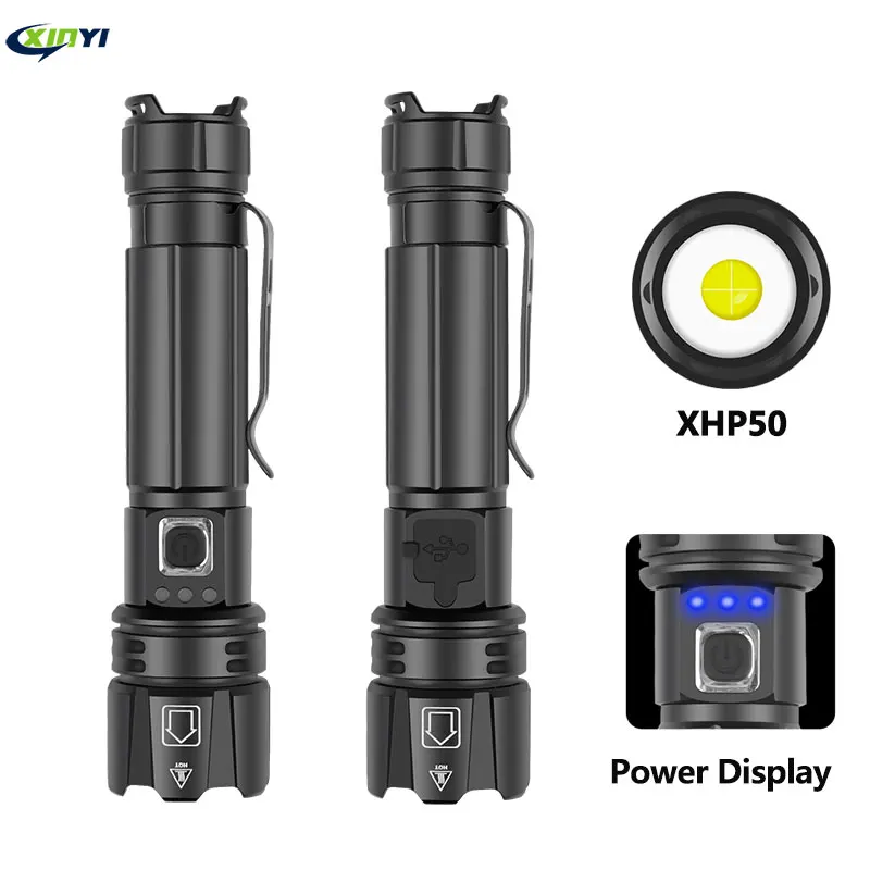 

MINI XHP50 LED Flashlight Use 14500 Battery Support Zoom 5 Lighting Modes Waterproof Torch Suitable for adventure camping etc.