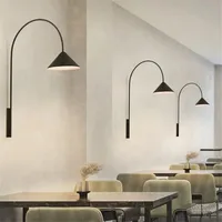 Ozz Wall Lamp Minimalist Long Rod Fishing wall Lamp Creative Background dining lamp Dining Room Living Room Restaurant Arc Light 1