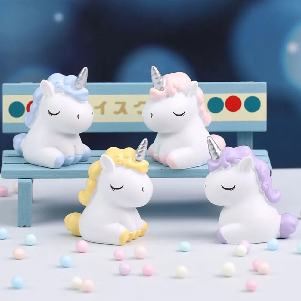 

Креативный полимерный Единорог мини стол торт выпечка Украшение Фигурка героя мультфильм Животные модель детские игрушки поделки подарки ZG243