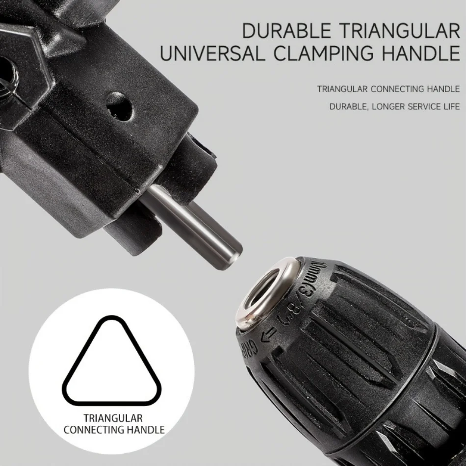 90° Portable Right Angle Grinder Converter, Three-jaw Chuck Angle Impact Drill Adapter for Grinder Power Tool Accessories