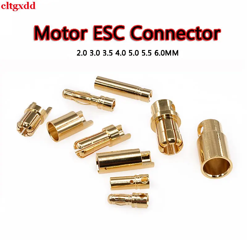 10PCS 2mm 3mm 3,5mm 4mm 5mm 5,5mm 6mm RC Batterie vergoldet Bullet Bananen Stecker Hohe Qualität Männlich Weiblich Bullet Bananen Stecker – Detail 1