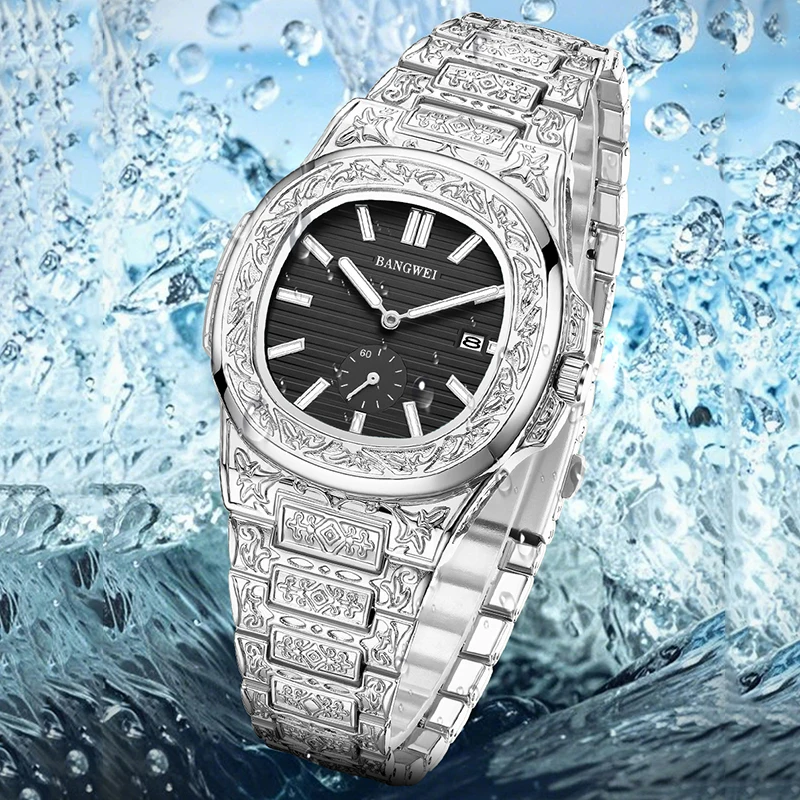 LIGE New Creative Square Watch For Men Casual Sports Waterproof Men's Quartz Wristwatch Fashion Luminous Date Chronograph Male