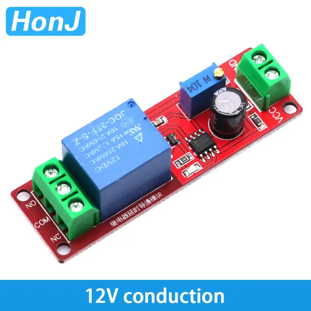 12V Time Delay Relay - Programmable 1s, 6s, 10s, 30s, 1min Delay On/Off Timer, 4-Pin SPST (1 Piece)