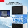 Xeoleo 176lbs Electric Ice Maker 80KG/24h Commercial Snow Milk Cube Ice Machine 176lbs Household Milk Tea Shop Equipment 1