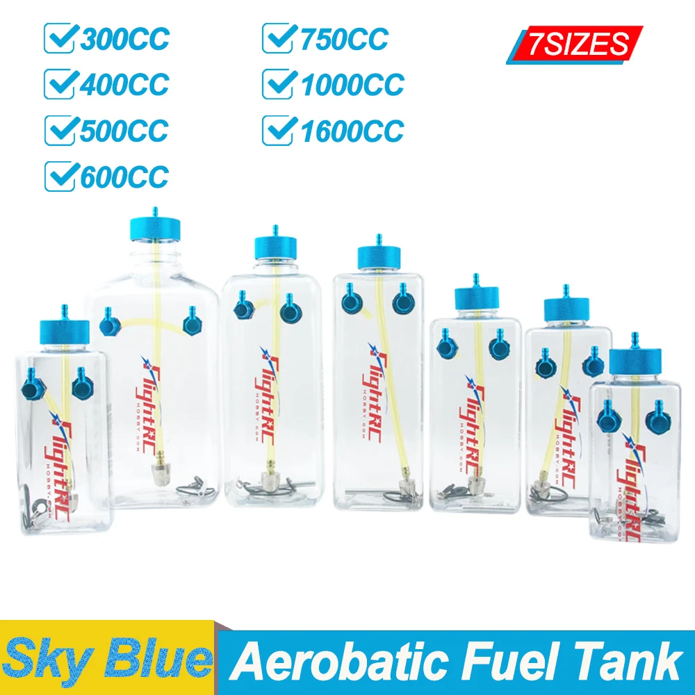 Garrafa plástica transparente da gasolina do tanque de combustível de 1pc 300/400/500/600/750/1000/1600ml/cc cnc liga de alumínio para avião gás e nitro
