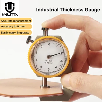 Strumenti di misurazione del misuratore di spessore della pelle WUTA Tester del misuratore di carta con quadrante 0-10mm/0.1mm per tubo cavo o calibro per tubi circolari
