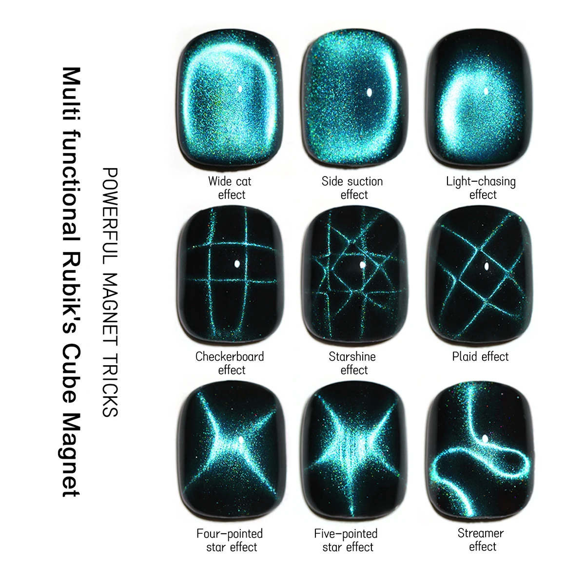Mini Square Magnets Strong Multifunctional 27pcs For Water Ripple Cat's Eye Nail Art Magic Cube Design