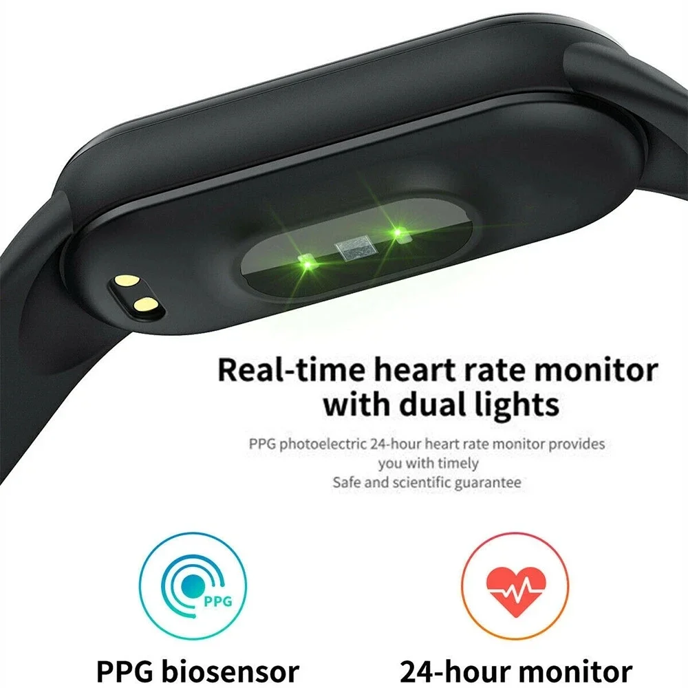 Reloj inteligente M5, pulsera compatible con Bluetooth, podómetro, Monitor de frecuencia cardíaca y presión arterial