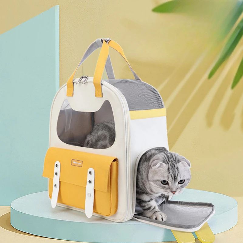 

Pet Cat Carrier Bag Cat Backpack Breathable Portable For Cats Small Dogs Carrying Pet Supplies Outdoor Travel Backpack