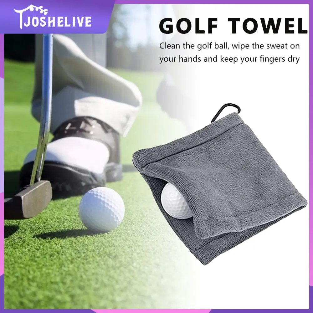 

Квадратное полотенце из микрофибры для очистки мяча для гольфа с карабином, крючок для поглощения воды, очистка клюшки для гольфа, салфетка для чистки головы