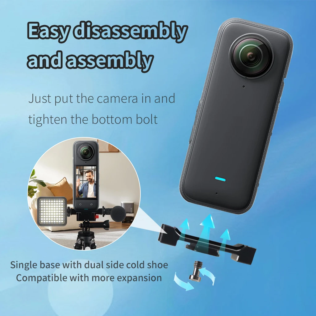 Aluminum Quick Release Mount L Bracket Cold Shoe Magnetic Adapter for X4 X3 X5