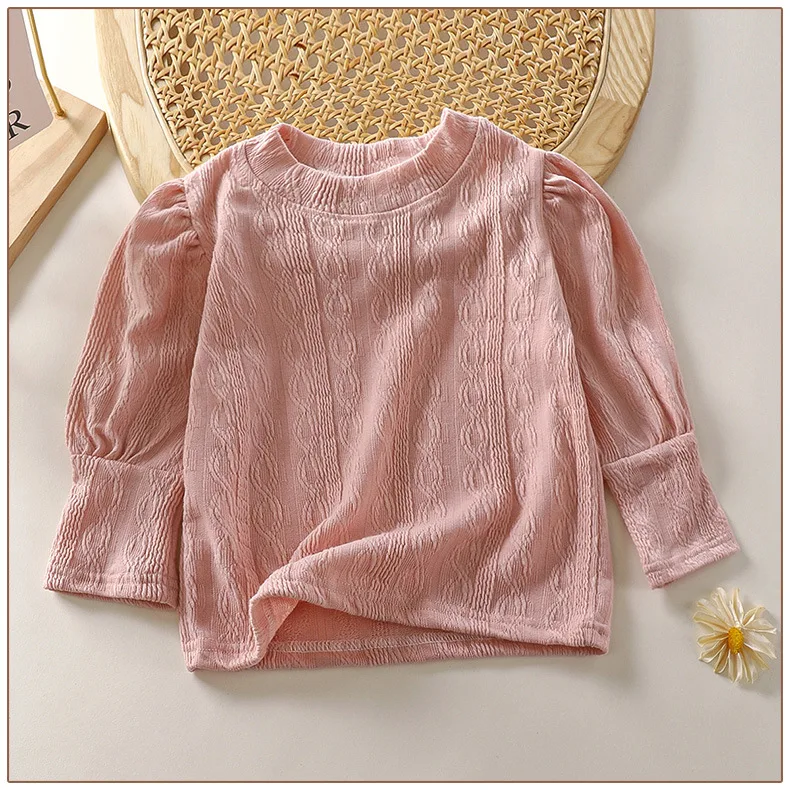 الفتيات طويلة الأكمام تي شيرت ملابس الربيع والخريف نمط الطفل ملابس الأطفال ملابس داخلية للأطفال قاعدة قميص أعلى