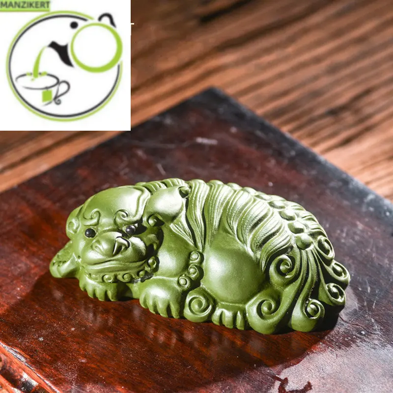 

Китайская исинская фиолетовая глина, чай, домашние животные, искусство, счастливая желающая Статуя Льва, украшения, скульптура, искусство, чайный набор, украшения, подарки