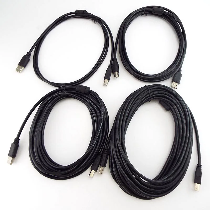컴퓨터 프린터 코드용 1.5/3/5/10M USB 고속 2.0 A-B 수 케이블 3피트 플러그 앤 플레이