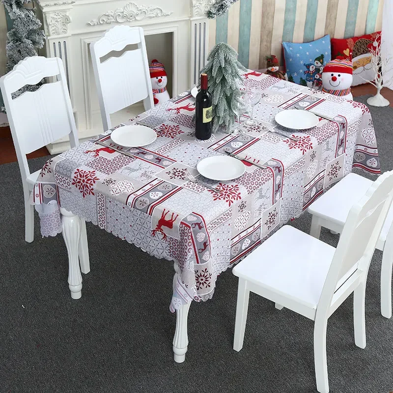 

Christmas Decoration Tablecloth Cartoon Pattern Table Cover Table Cover Waterproof Square Polyester Cloth Wedding Decor Manteles