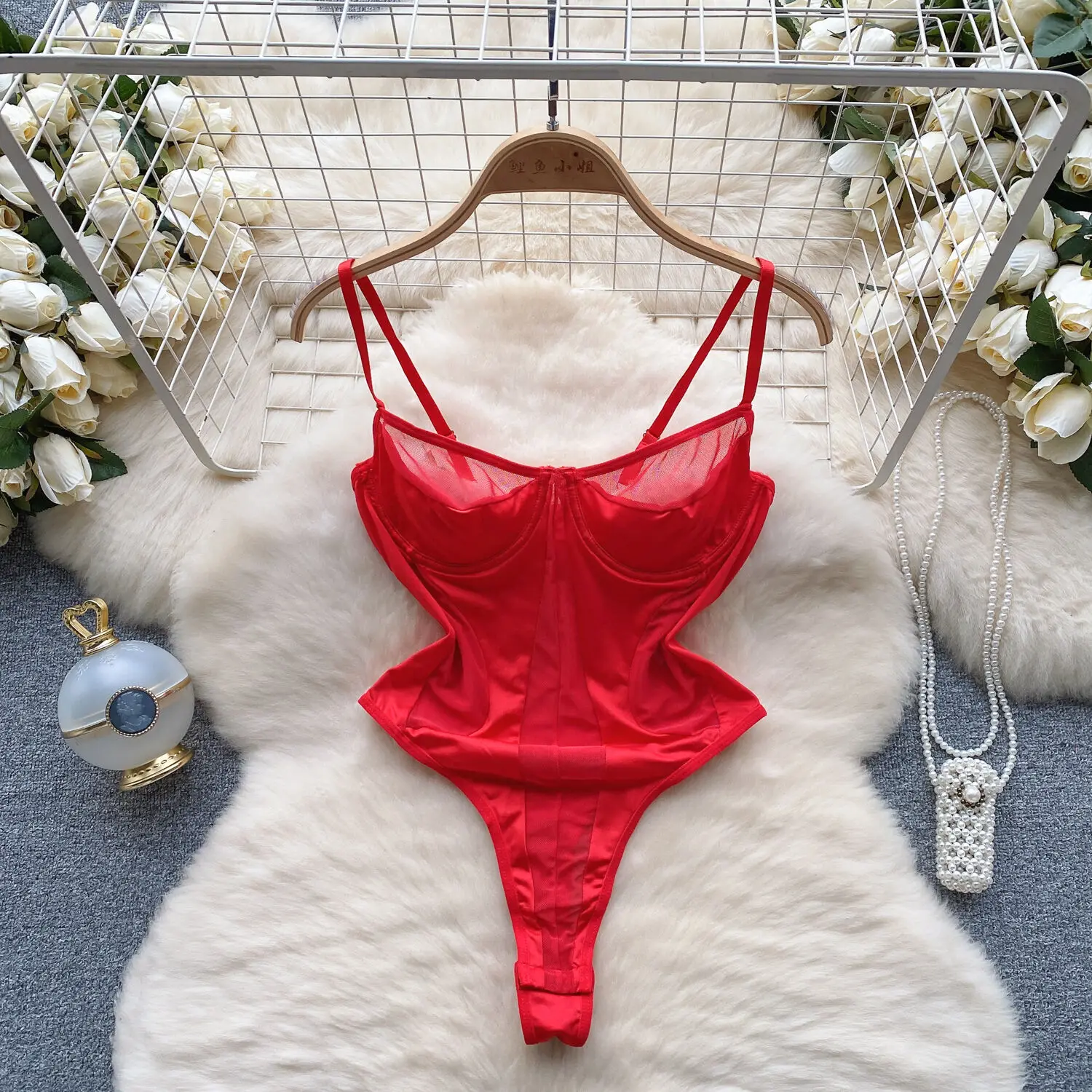 

Foamlina American Pure Desire Style Girl Backless Camisole Strapless Bodysuit Women's Sexy Mesh Tight Vest Top Girl Jumpsuits