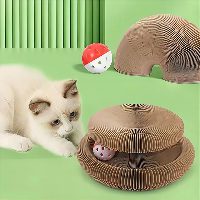 Foldable Cat Scratcher Bed Toy 1