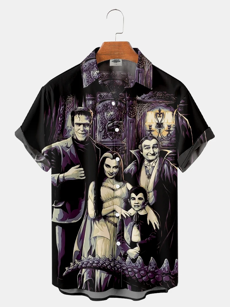 Designer Casual Streetwear Party Performance Tops 3d Men Clothing Horror Movie Hannibal Characters Hawaiian Men's Shirts