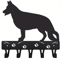1pc German Shepherd Key Rack Dog Leash Hanger - 9 inch/ 6 inch Wide Metal Wall Art Wall hanging Towel Rack Coat Home Decor 1