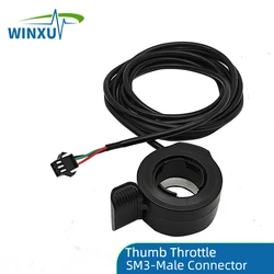 Universal Electric Scooter & E - bike Thumb Throttle - Left/Right Hand 24 - 72V Hall Accelerator Speed Regulator (SM3 Male converter)