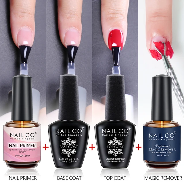 Nail Gel Sets Top and Base Coat with Primer 15ml 1