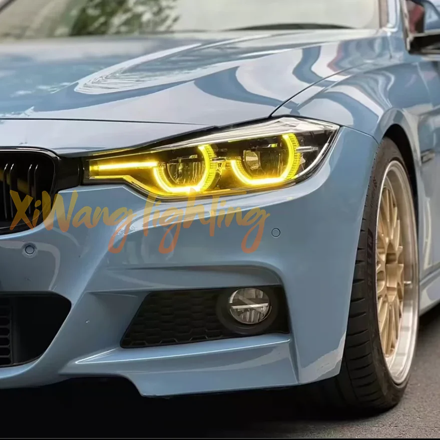 Angel Eyes DRL LED 모듈, 2016 2018 2019 BMW 3 시리즈 F30 F31 320I 330I 용 63117419610 노란색 LED 헤드라이트 63117419615 7419615