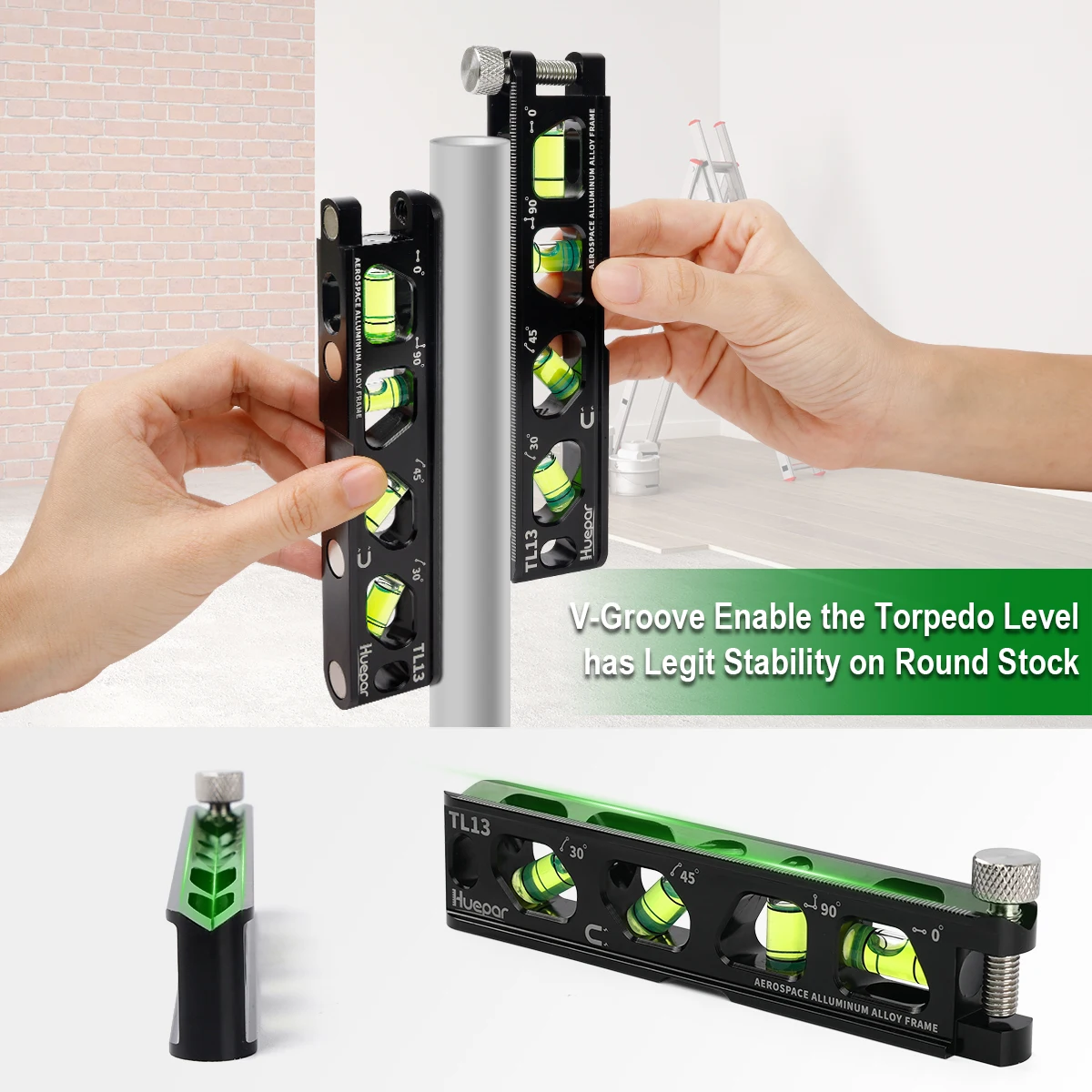 Angle Finder Magnetic Leveling Ruler With Level Bubble V-Groove & Magnetic Trac