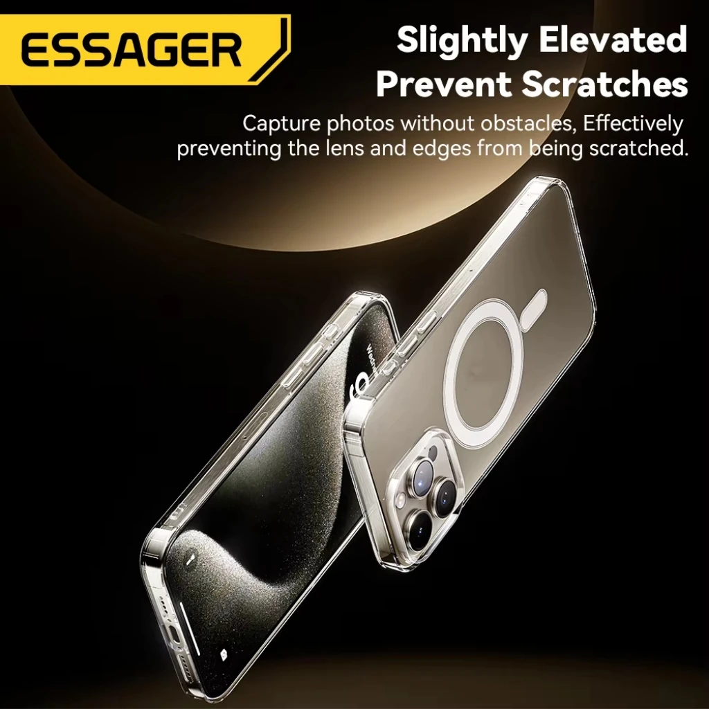 Essager Magnetic Clear Protective Case with Wireless Charging Support