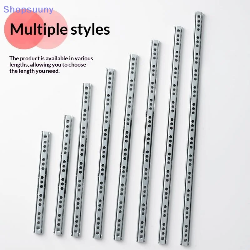 Set of 2 Full Extension Kitchen Drawer Slides - 17mm Wide Guide Rails