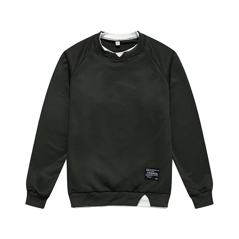 

Новинка весна-осень 2023, однотонный Повседневный свитшот, модные корейские толстовки в стиле Харадзюку, мужские свитшоты с круглым вырезом, уличная одежда