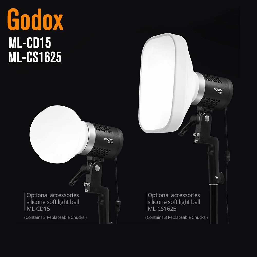 Godox Mlcd15 Mlcs1625 Diffuser Dome Kit With 3 Adapters For