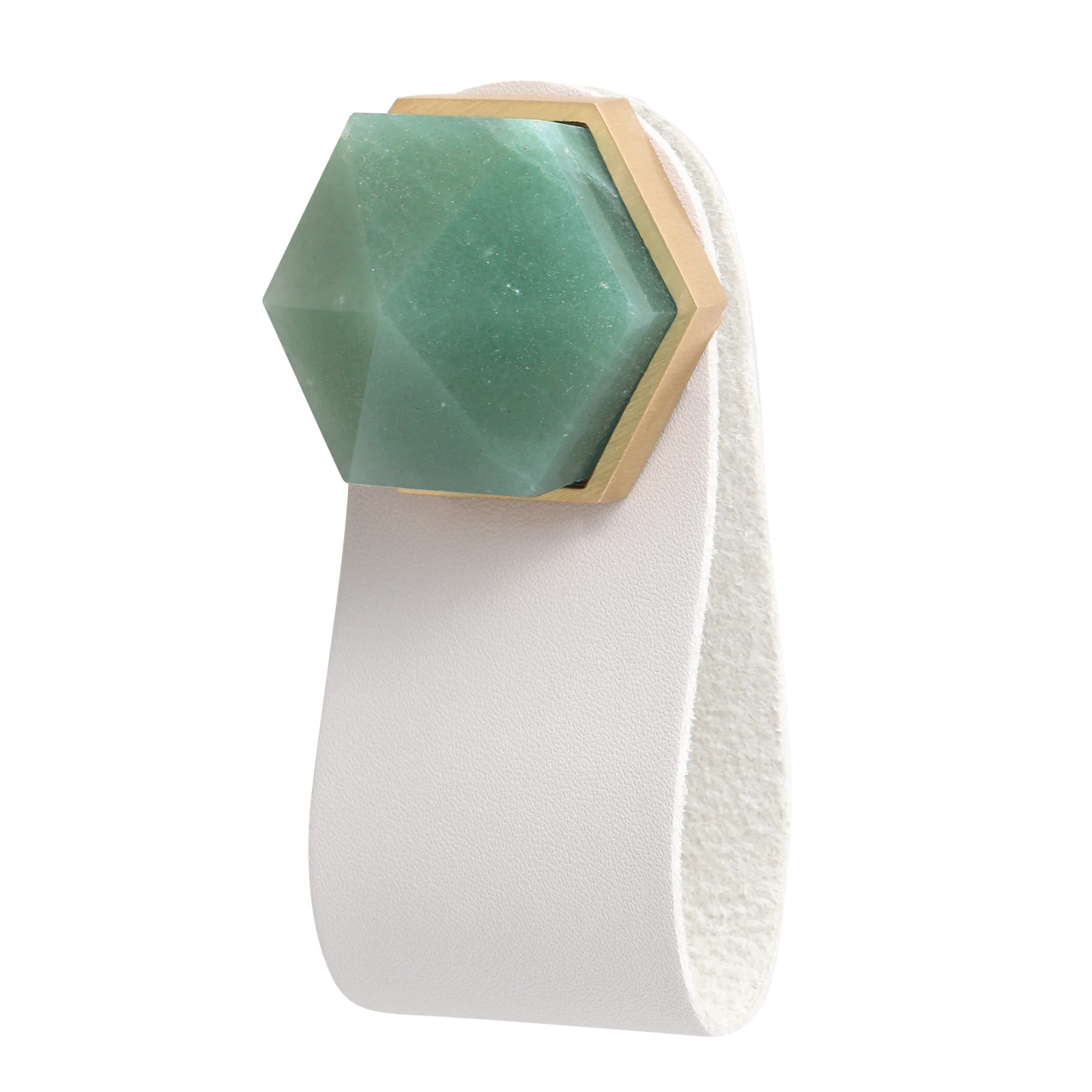 Crystal Point Prism Stone Artificial Leather Cabinet Handles Furniture Dresser Wardrobe Kitchen Pulls Knob For Drawer Door Decor