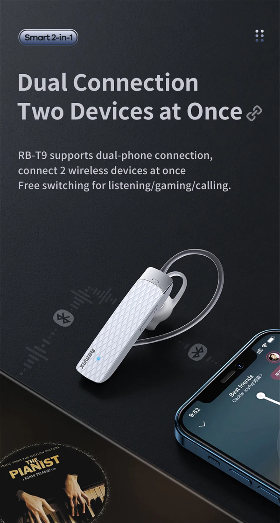 Беспроводная гарнитура Remax RB-T9