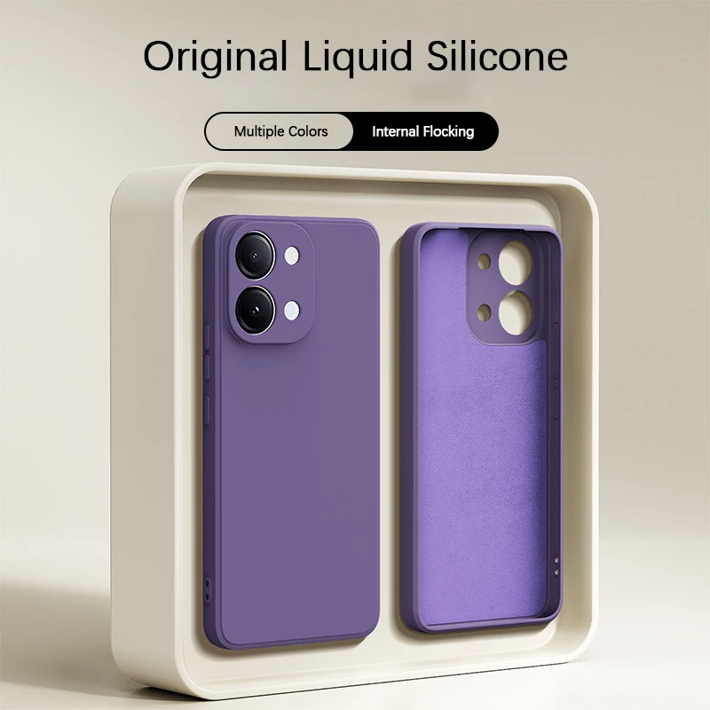 Enhanced Liquid Silicone Shockproof Phone Case - Straight Edge Soft Fashion Back Cover
