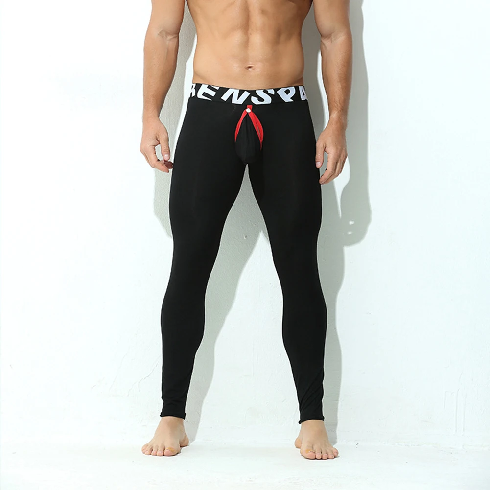 

Сексуальное мужское нижнее белье, свободные брюки с открытой промежностью для уютной термальной пижамы, черные, белые, синие, кофейные, фиолетовые или зеленые